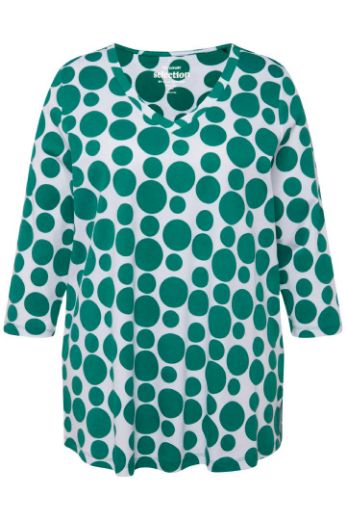 Plus size veliki brojevi Majica 3/4 rukava s printom krugova V ovratnika za punije
