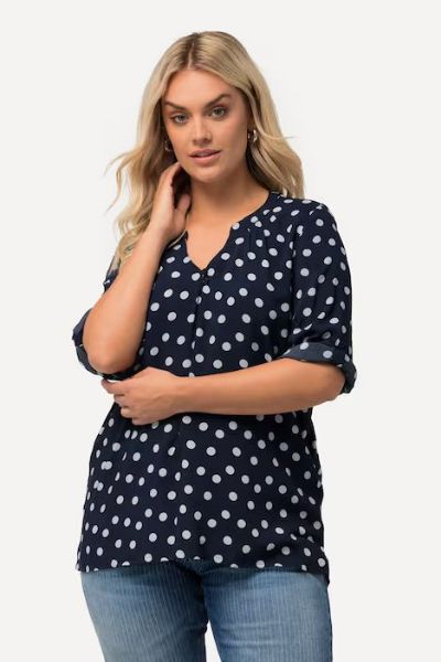Veliki brojevi Bluza s printom točki moda za punije