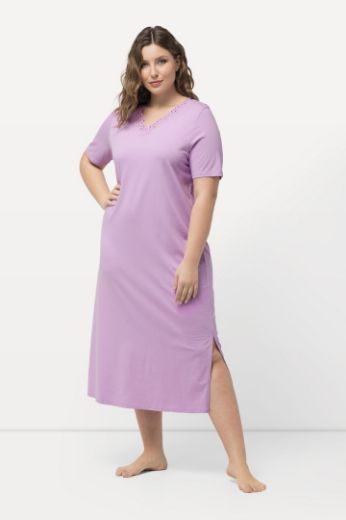 Plus size veliki brojevi Spavaćica s dodatkom ukrasne čipke na ovratniku za punije