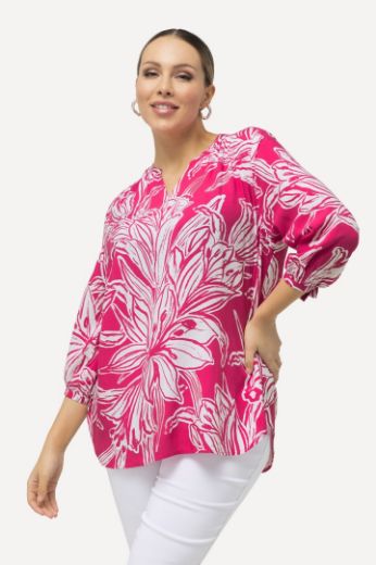 Plus size veliki brojevi Bluza 3/4 rukavi s cvjetnim printom za punije