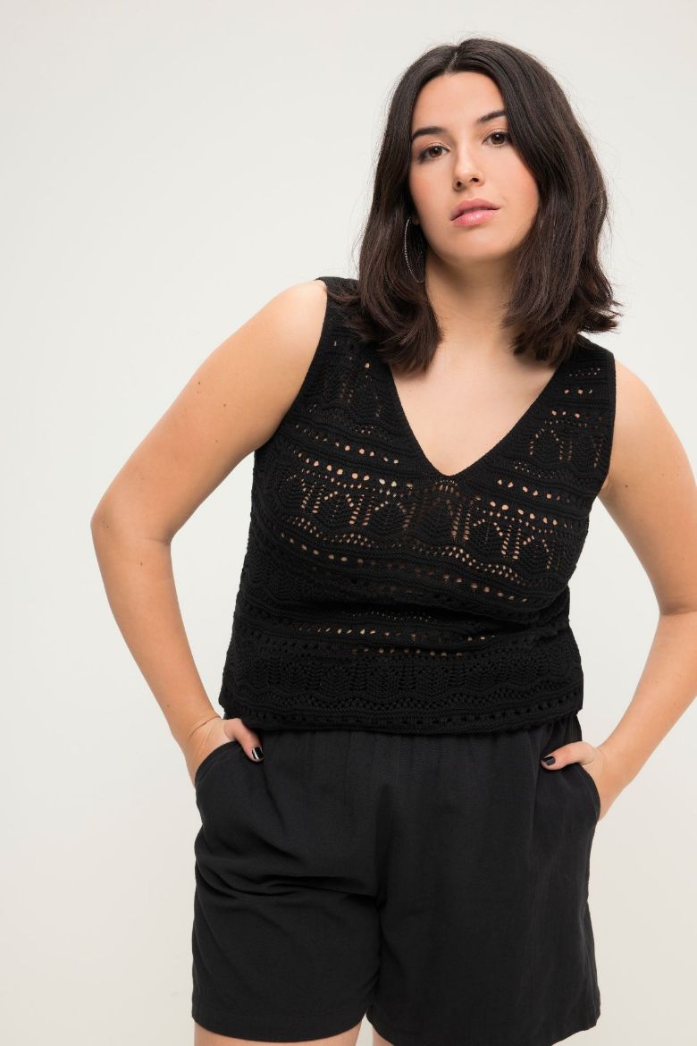 Plus size veliki brojevi Majica bez rukava pletena za punije
