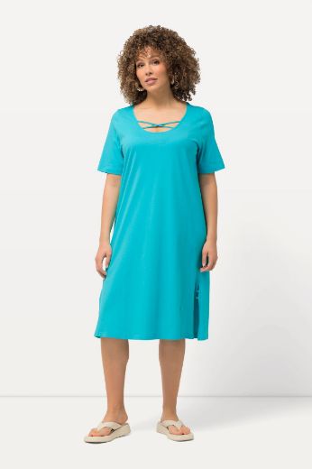 Plus size veliki brojevi Haljina kratkih rukava A kroja za punije