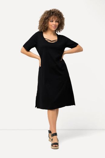 Plus size veliki brojevi Haljina kratkih rukava A kroja za punije