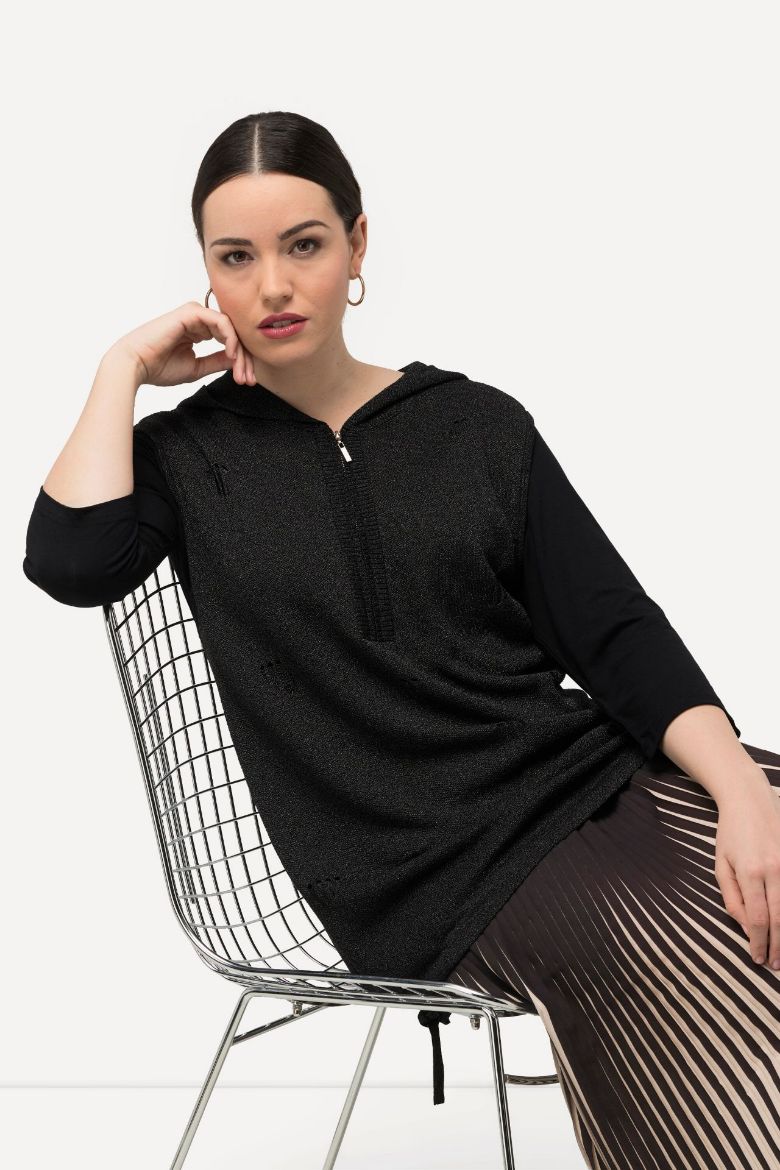 Plus size veliki brojevi Prsluk s kapuljačom za punije