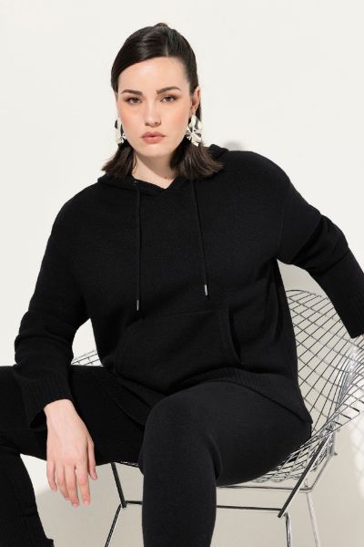 Veliki brojevi Pulover s kapuljačom širek kroja moda za punije