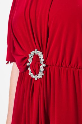 Plus size veliki brojevi Haljina svečana midi V ovratnika za punije