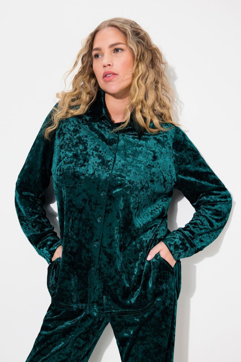 Plus size veliki brojevi Bluza od baršuna za punije
