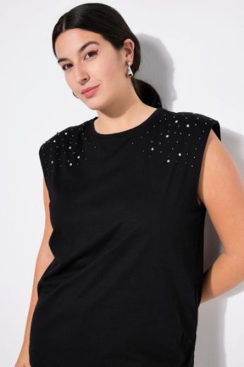 Plus size veliki brojevi Majica bez rukava s ukrasnim dodacima za punije