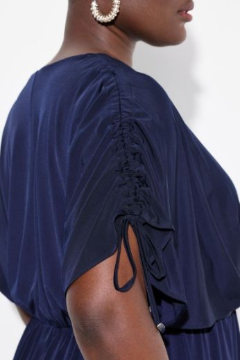Plus size veliki brojevi Haljina svečana midi V ovratnika za punije