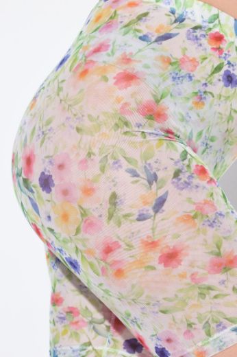 Plus size veliki brojevi Tajice mrežaste kratkih nogavica cvjetnog uzorka za punije