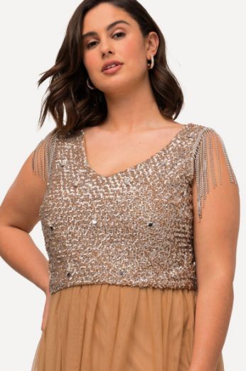 Plus size veliki brojevi Haljina svečana maxi V ovratnika za punije