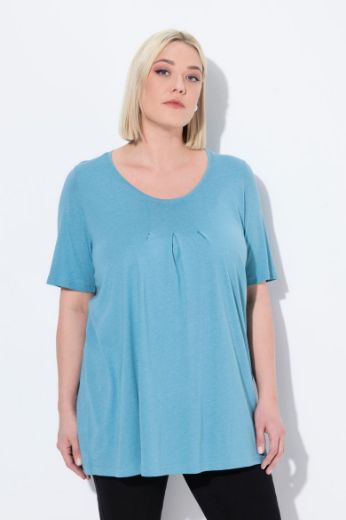 Plus size veliki brojevi Majica s naborima duži model za punije