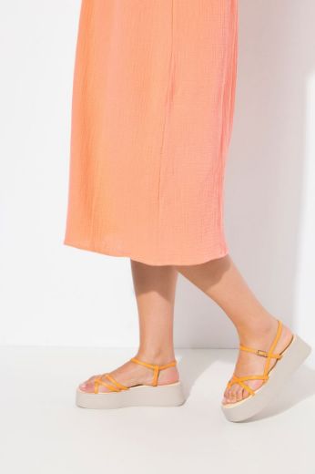 Plus size veliki brojevi Haljina midi 3/4 rukava V ovratnika za punije