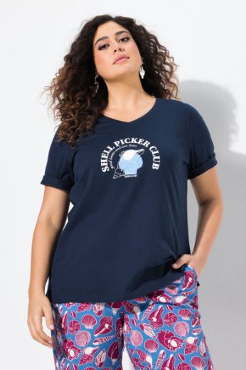 Plus size veliki brojevi Majica kratkih rukava V ovratnika za punije
