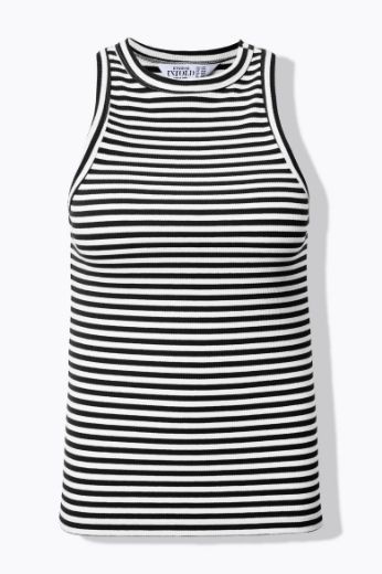 Plus size veliki brojevi Majica bez rukava na pruge za punije