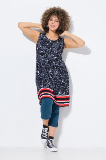 Plus size veliki brojevi Haljina bez rukava okruglog ovratnika za punije