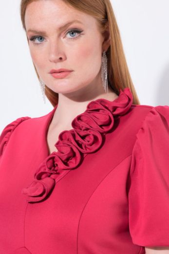 Plus size veliki brojevi Haljina elegantna kratkih rukava V ovratnika za punije