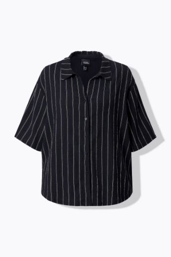 Plus size veliki brojevi Bluza polu rukava na pruge za punije