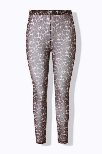 Plus size veliki brojevi  Tajice mrežaste s leopard uzorkom za punije
