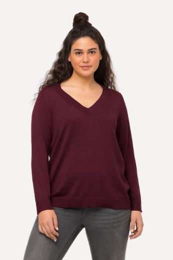 Plus size veliki brojevi Pulover s V ovratnikom za punije