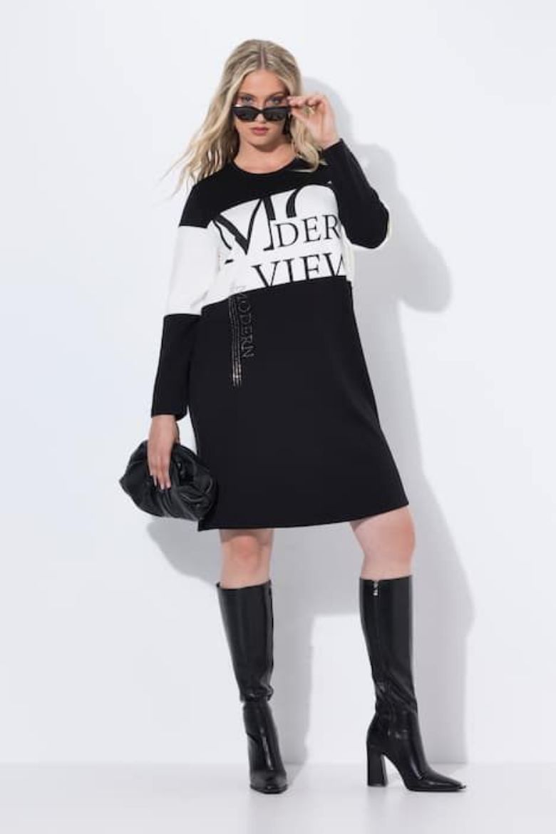 Plus size veliki brojevi Haljina dugih rukava za punije