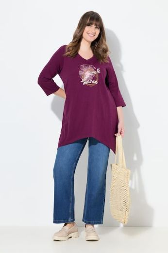 Plus size veliki brojevi Majica 3/4 rukava dužeg kroja za punije