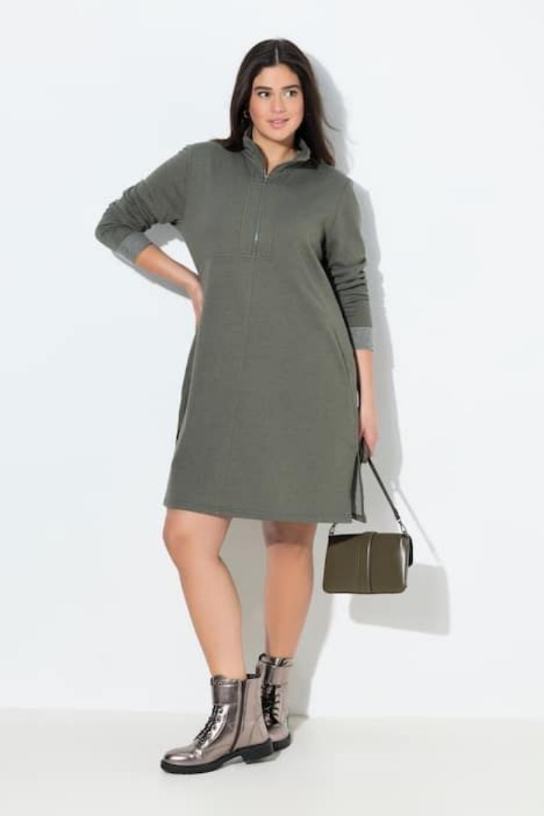 Plus size veliki brojevi Haljinai dugih rukava za punije