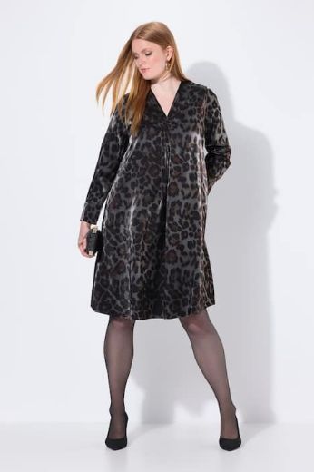Plus size veliki brojevi Haljina elegantna midi dugih rukava za punije
