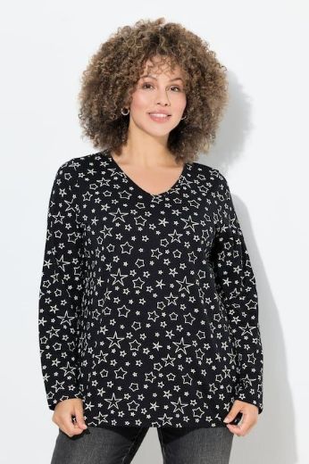Plus size veliki brojevi Majica dugih rukava V ovratnika za punije
