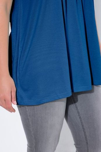Plus size veliki brojevi Majica s naborima duži model za punije