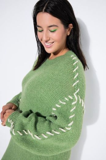Plus size veliki brojevi Haljina pletena dugih rukava za punije