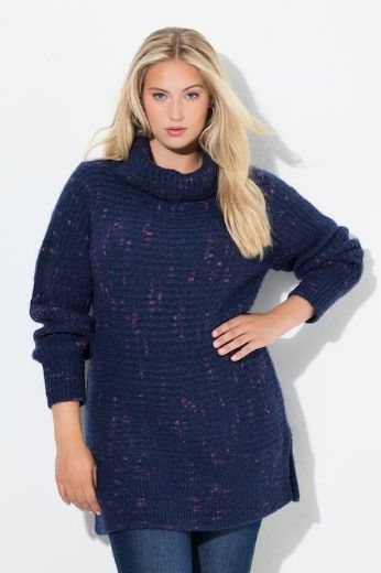 Plus size veliki brojevi Pulover dugih rukava povišenog ovratnika za punije