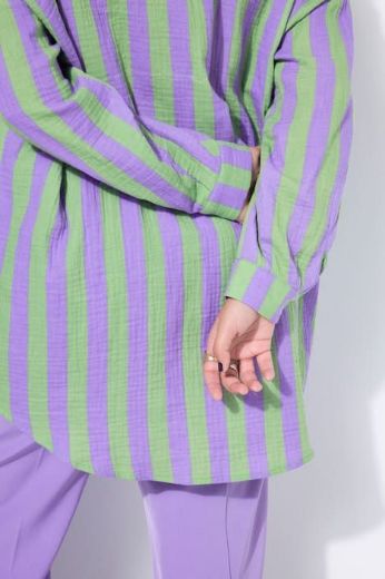 Plus size veliki brojevi Košulja od muslina na pruge za punije