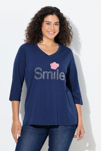 Plus size veliki brojevi Majica 3/4 rukava V ovratnika za punije