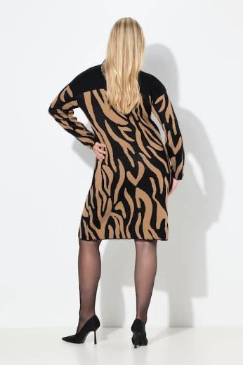 Plus size veliki brojevi Haljina midi dugih rukava za punije