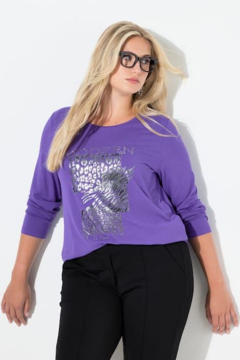Plus size veliki brojevi Majica dugih rukava okruglog ovratnika za punije