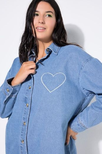 Plus size veliki brojevi Košulja traper šireg kroja za punije