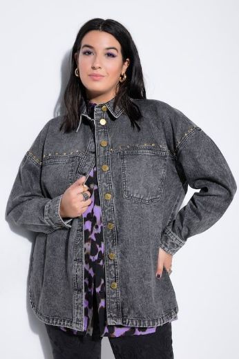 Plus size veliki brojevi Košulja traper šireg kroja za punije