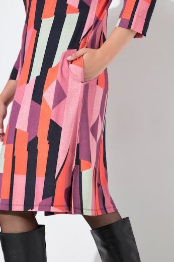 Plus size veliki brojevi Haljina midi 3/4 rukava A kroja za punije