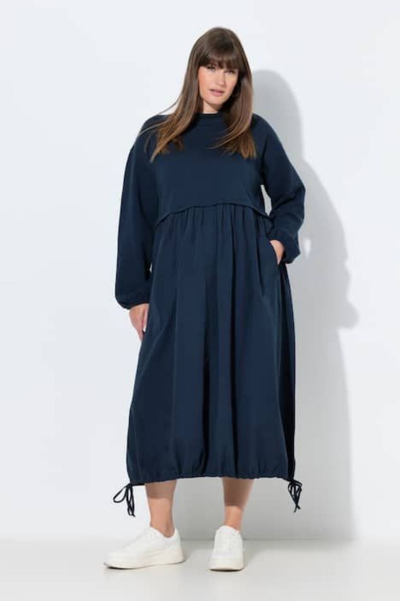 Plus size veliki brojevi Haljina maxi dugih rukava za punije
