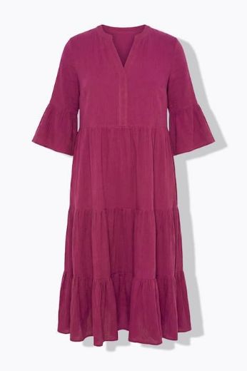 Plus size veliki brojevi Haljina 3/4 rukavi A kroja duži model za punije