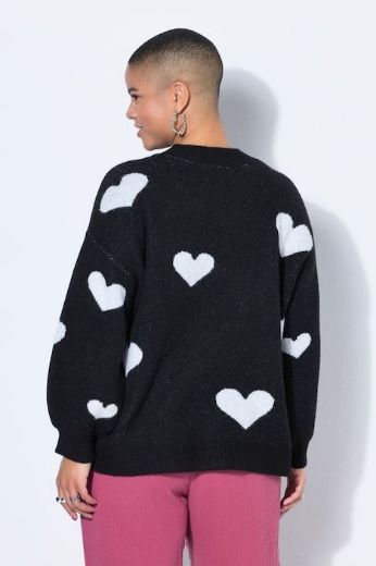 Plus size veliki brojevi Pulover s printom srca za punije