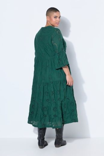Plus size veliki brojevi Haljina maxi 3/4 rukava na volane za punije