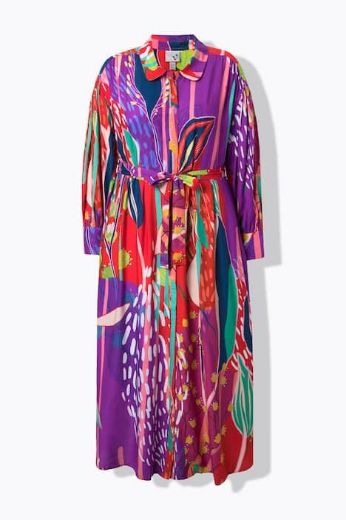 Plus size veliki brojevi Haljina maxi dugih rukava za punije