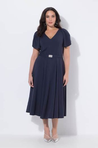 Plus size veliki brojevi Haljina svečana midi kratkih rukava za punije