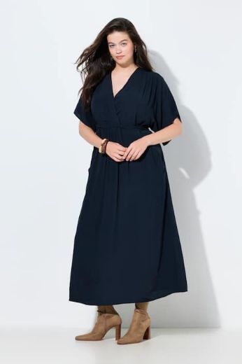 Plus size veliki brojevi Haljina maxi kratkih rukava V ovratnika za punije