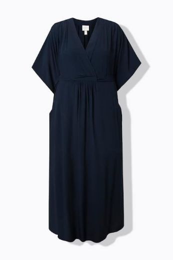 Plus size veliki brojevi Haljina maxi kratkih rukava V ovratnika za punije