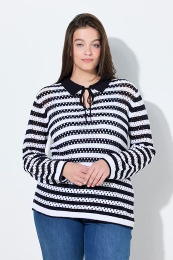 Plus size veliki brojevi Pulover dugih rukava na pruge za punije