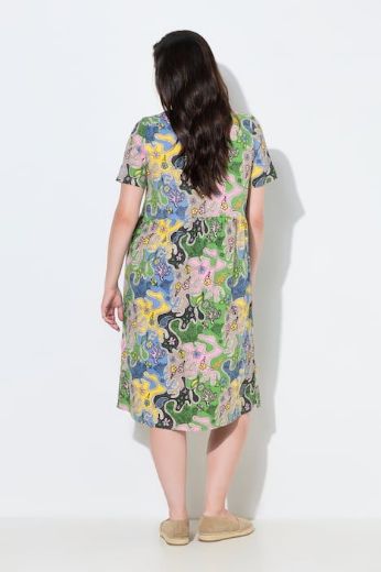 Plus size veliki brojevi Haljina midi kratkih rukava za punije