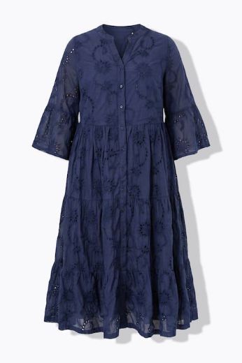 Plus size veliki brojevi Haljina maxi 3/4 rukava na volane za punije
